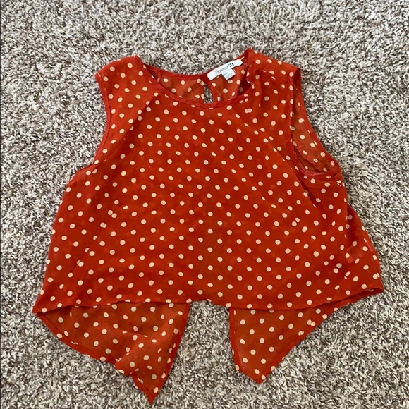 Forever 21 Tops - Orange polkadot top with buttons on the back